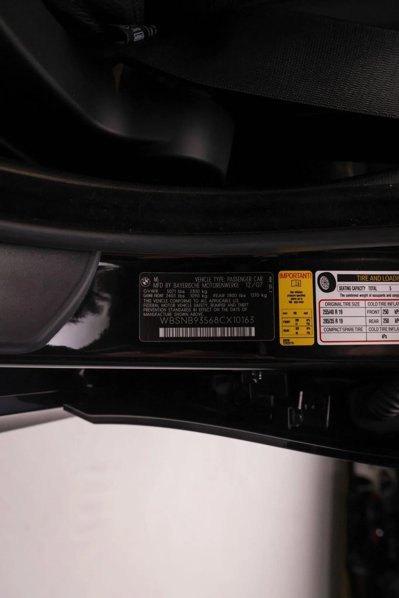 2008 BMW M5 Sedan — Numbers & documentation 8