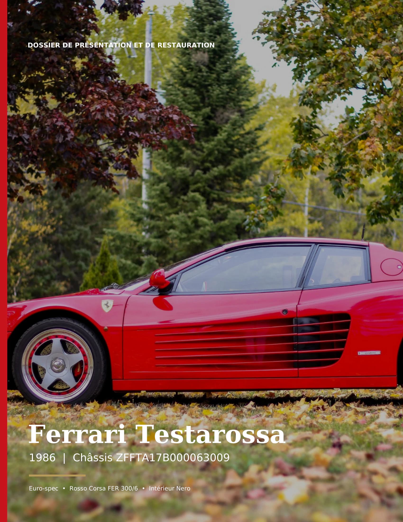1986 Ferrari Testarossa — Numbers & documentation 1