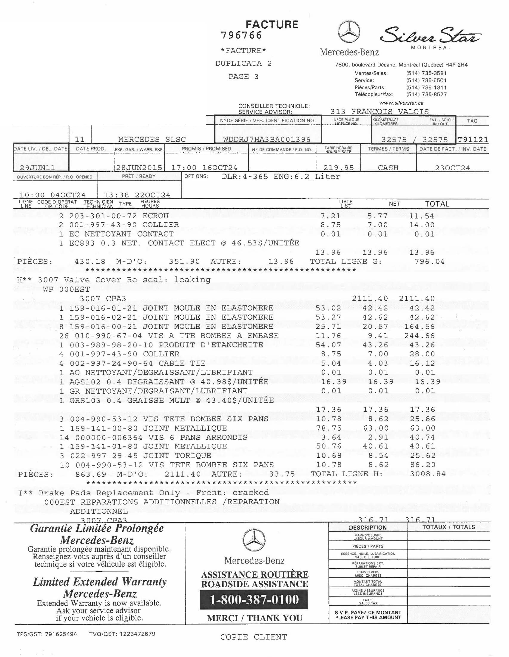2011 Mercedes-Benz SLS AMG — Numbers & documentation 3
