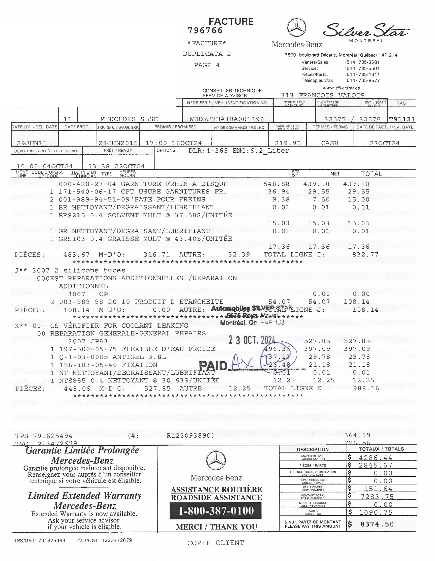 2011 Mercedes-Benz SLS AMG — Numbers & documentation 4