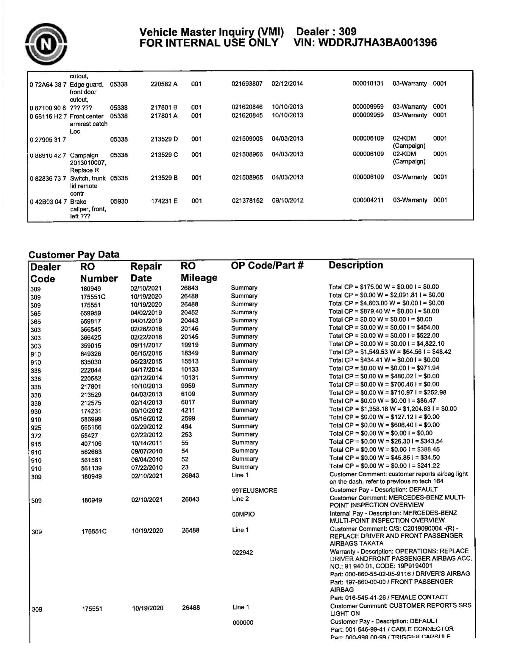 2011 Mercedes-Benz SLS AMG — Numbers & documentation 6