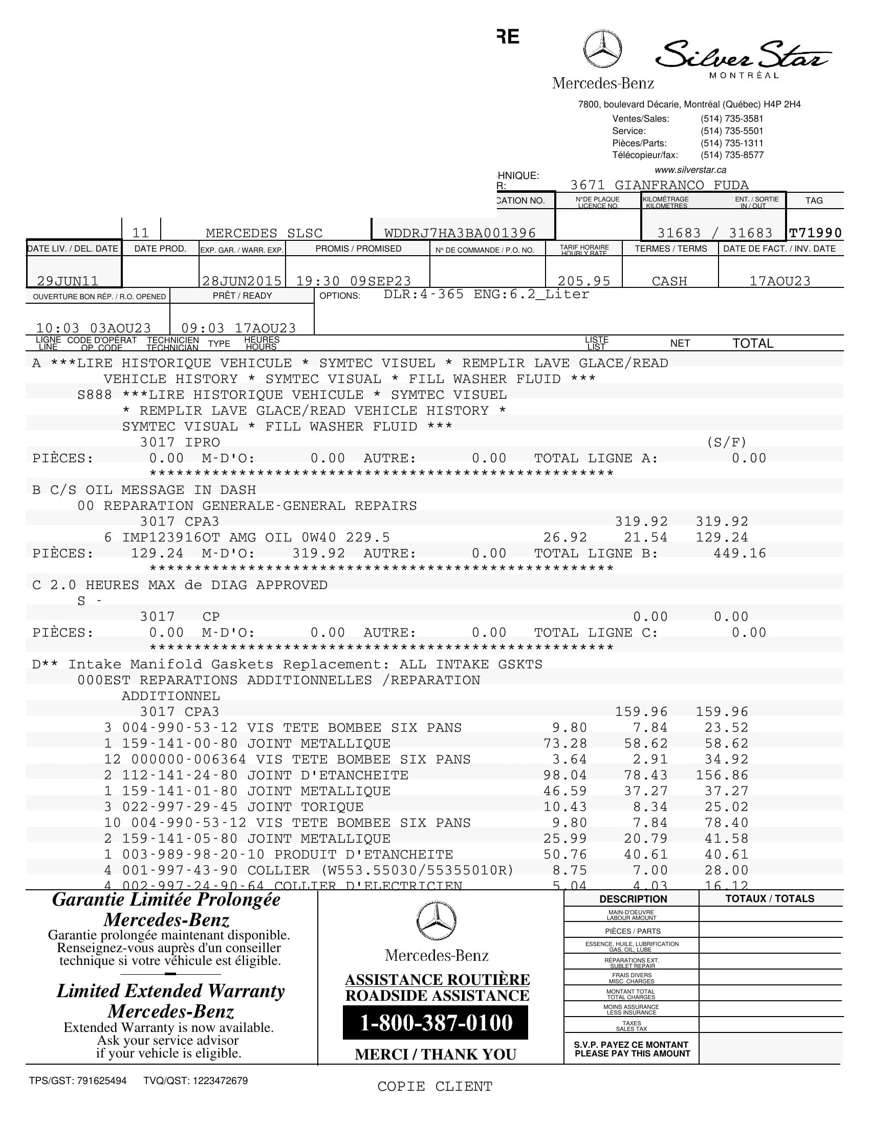 2011 Mercedes-Benz SLS AMG — Numbers & documentation 16