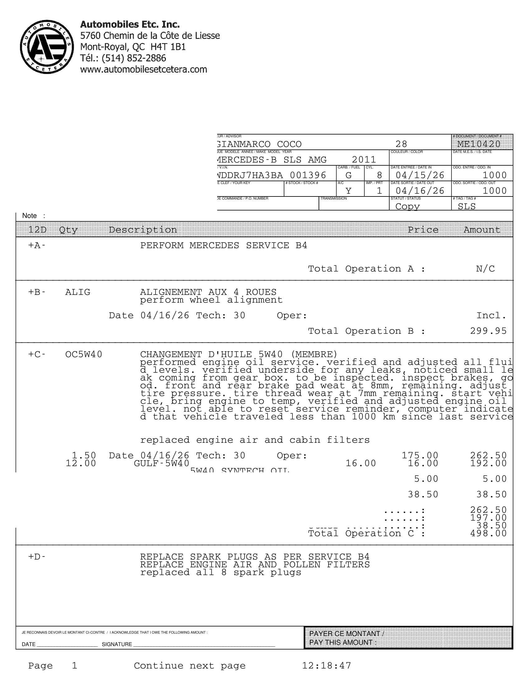 2011 Mercedes-Benz SLS AMG — Numbers & documentation 20