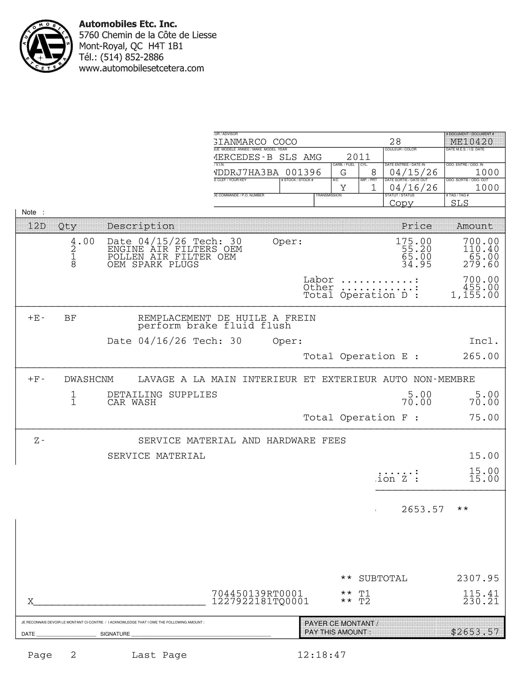 2011 Mercedes-Benz SLS AMG — Numbers & documentation 21